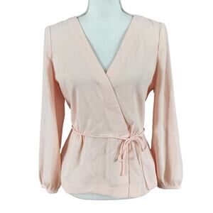 J. Crew Blush Pink Wrap Blouse